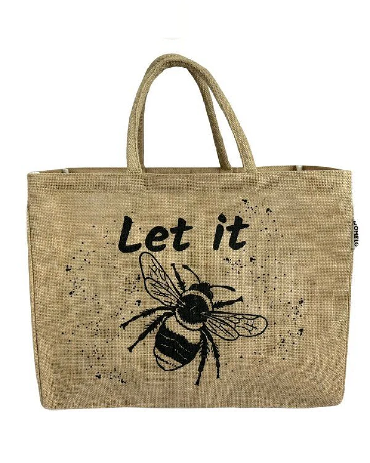 Domelo große Jute Einkaufskorb, Vegane Einkaufstasche nachhaltige Handtasche/ Shopper