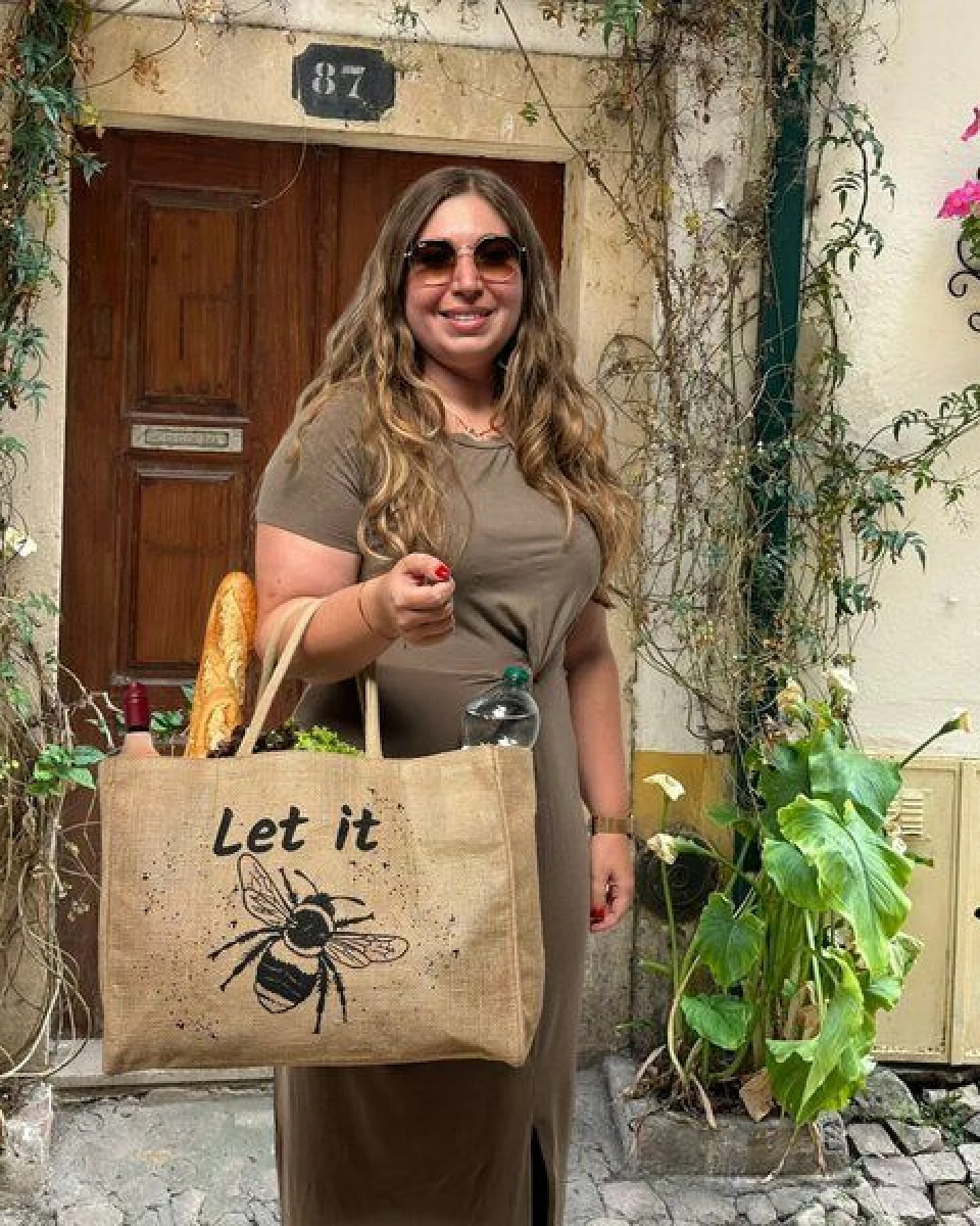 Domelo große Jute Einkaufskorb, Vegane Einkaufstasche nachhaltige Handtasche/ Shopper – Ansicht 2