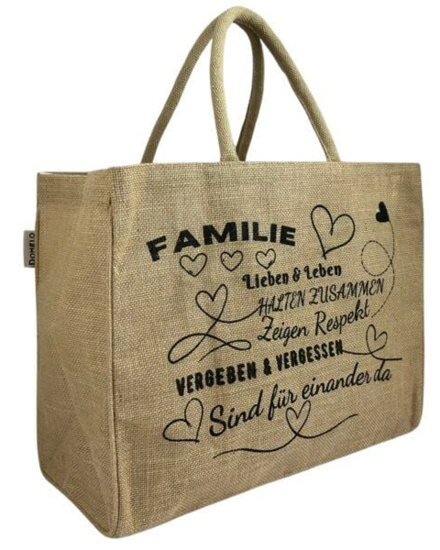 Domelo große Jute Einkaufskorb, Vegane Einkaufstasche nachhaltige Handtasche/ Shopper – Ansicht 3