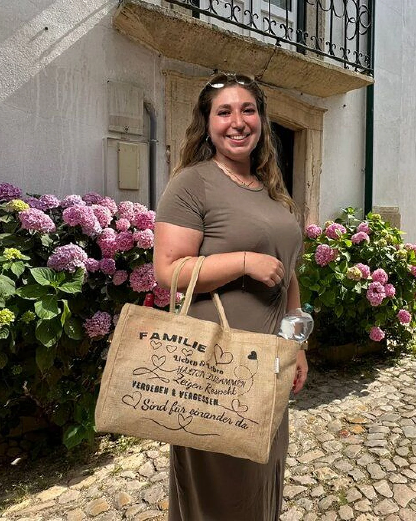 Domelo große Jute Einkaufskorb, Vegane Einkaufstasche Handtasche/ Shopper – Ansicht 2