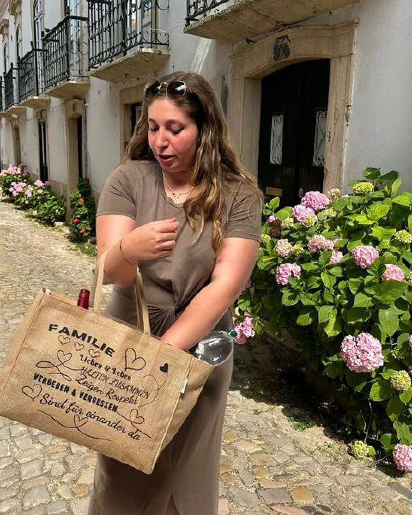 Domelo große Jute Einkaufskorb, Vegane Einkaufstasche Handtasche/ Shopper – Ansicht 4