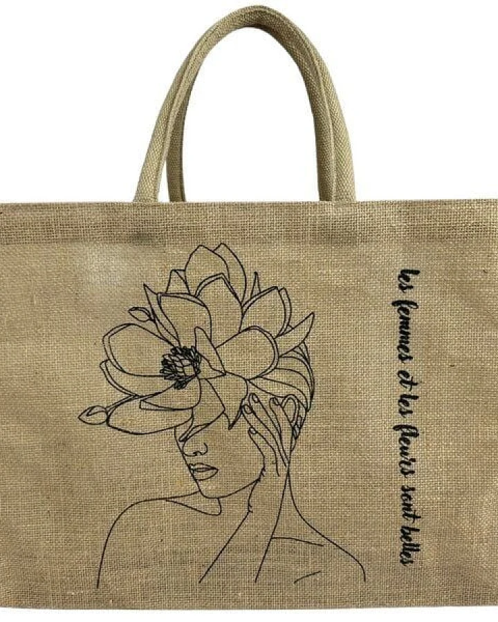 Domelo große Jute Einkaufskorb, Vegane Einkaufstasche nachhaltige Handtasche/ Shopper