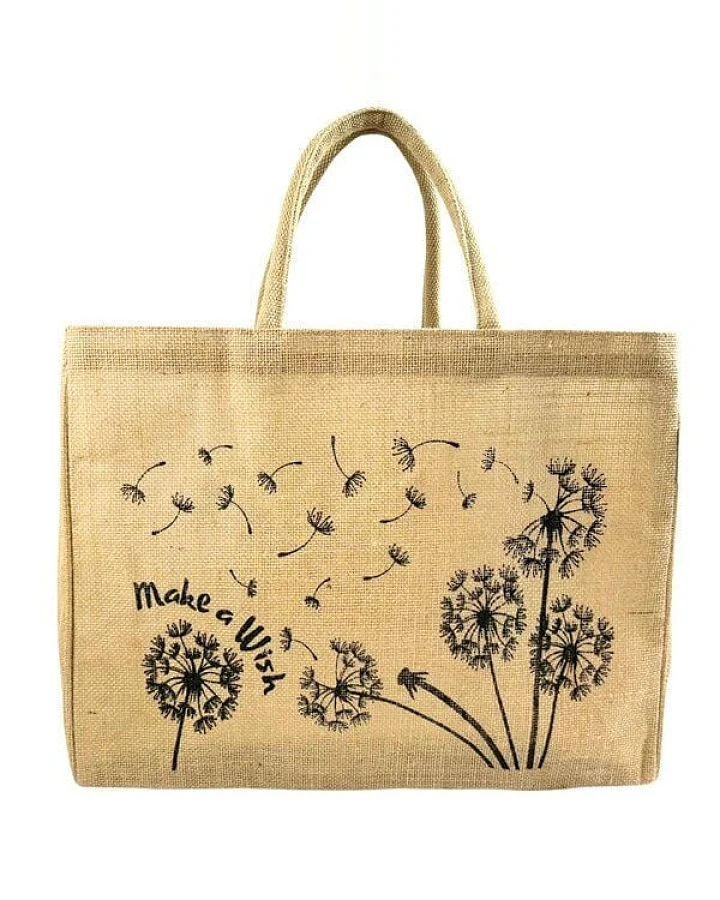Domelo große Jute Einkaufskorb, Vegane Einkaufstasche nachhaltige Handtasche/ Shopper
