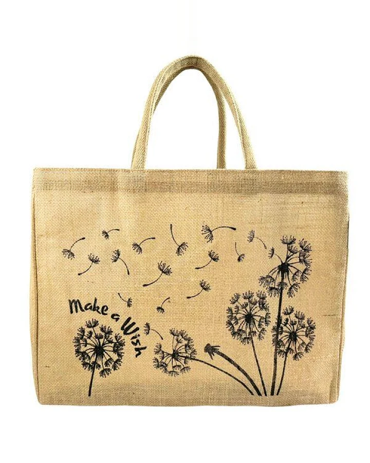 Domelo große Jute Einkaufskorb, Vegane Einkaufstasche nachhaltige Handtasche/ Shopper