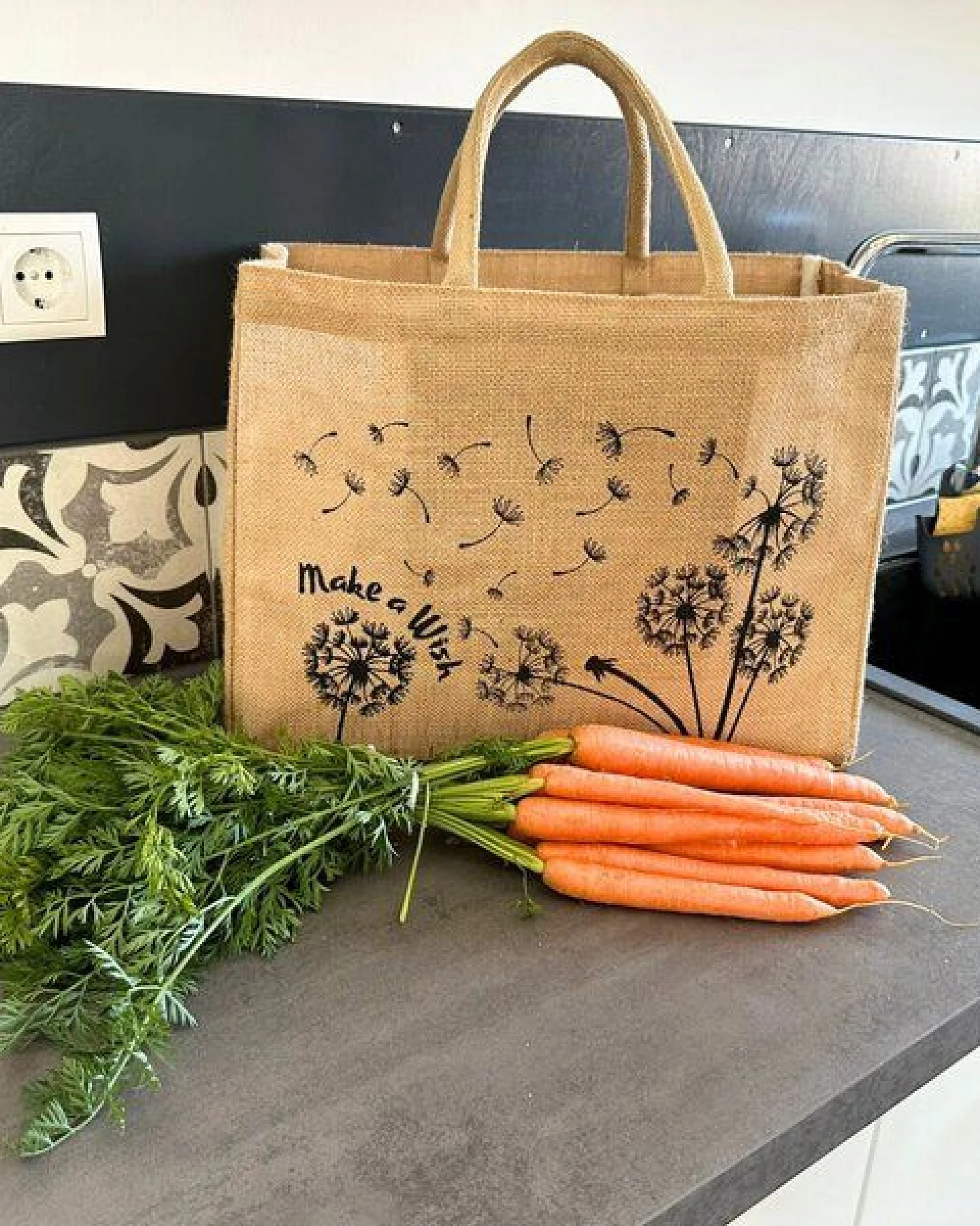 Domelo große Jute Einkaufskorb, Vegane Einkaufstasche nachhaltige Handtasche/ Shopper – Ansicht 4