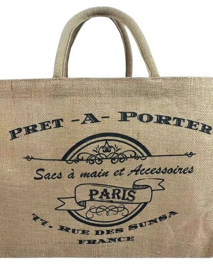 Domelo große Jute Einkaufskorb, Vegane Einkaufstasche nachhaltige Handtasche/ Shopper