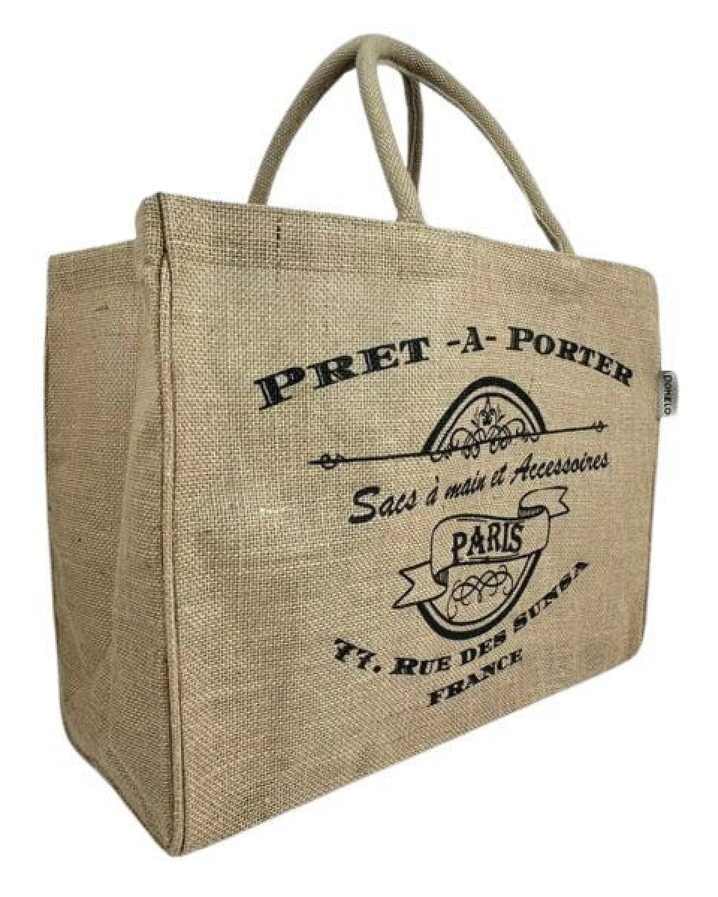 Domelo große Jute Einkaufskorb, Vegane Einkaufstasche nachhaltige Handtasche/ Shopper – Ansicht 3