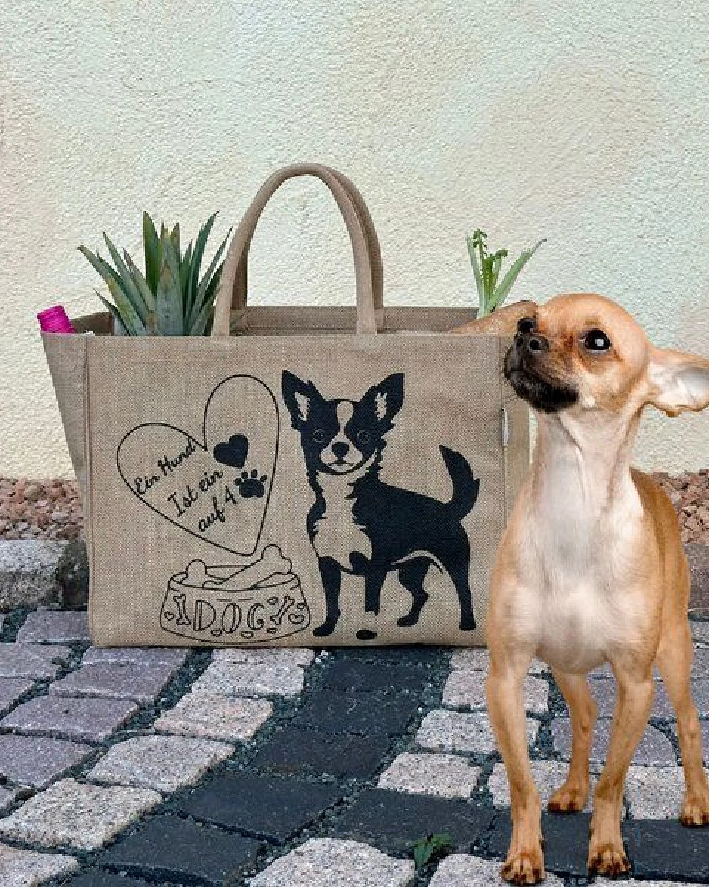 Domelo große Jute Einkaufskorb, Vegane Einkaufstasche nachhaltige Handtasche/ Shopper – Ansicht 2