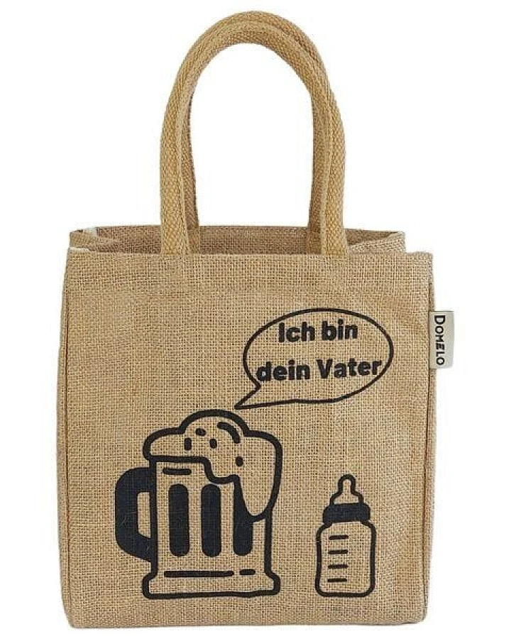 Domelo Jute Einkaufstasche, Flaschenträger mit 6 Fächer. 100% Vegane Bierflaschenträge