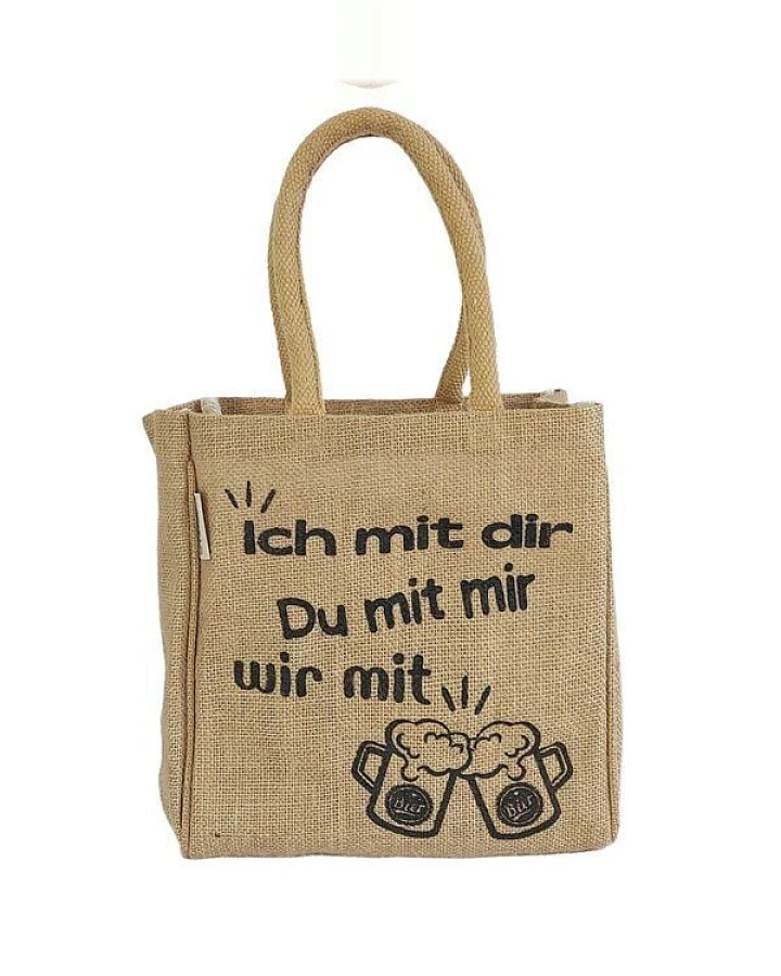 Domelo Jute Einkaufstasche, Flaschenträger mit 6 Fächer. 100% Vegane Bierflaschenträge