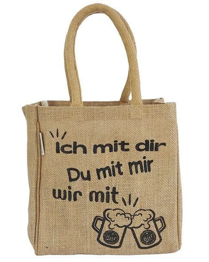 Domelo Jute Einkaufstasche, Flaschenträger mit 6 Fächer. 100% Vegane Bierflaschenträge