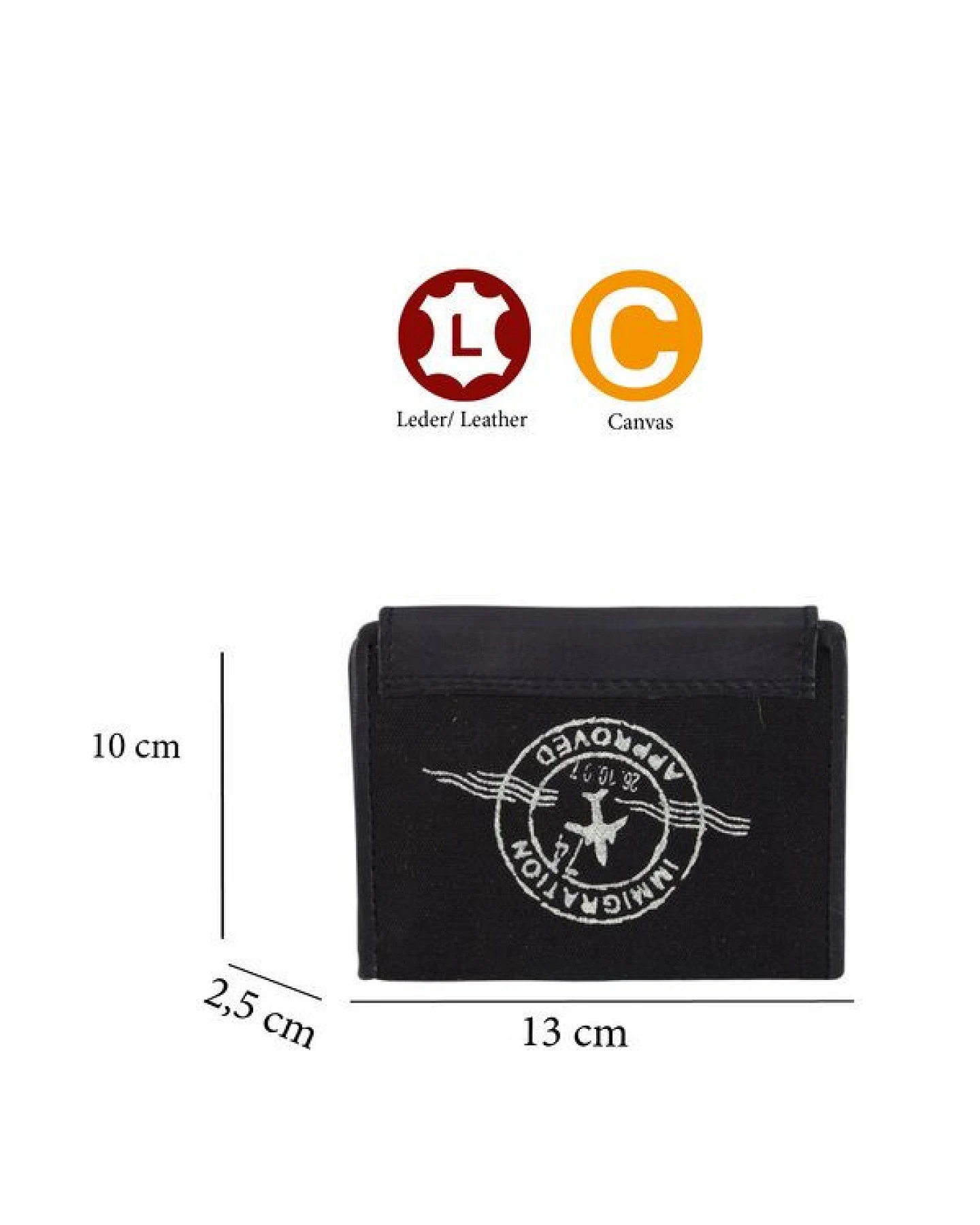 Sunsa Vintage Geldbörse Brieftasche Portemonnaie schwarz – Ansicht 2