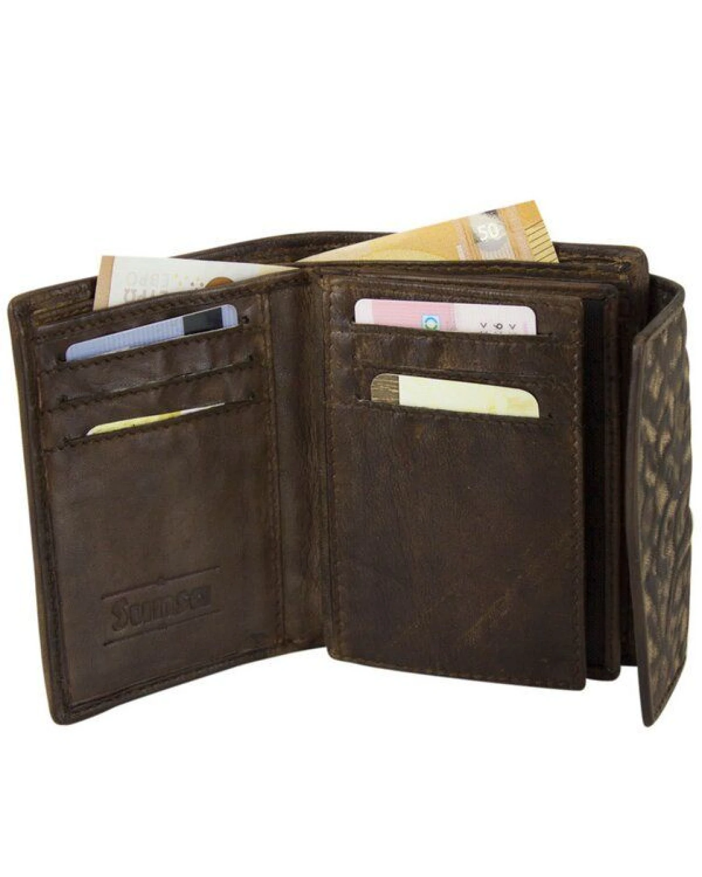 Sunsa Leder Geldbörse Vintage Portemonnaie Damen Brieftasche – Ansicht 4