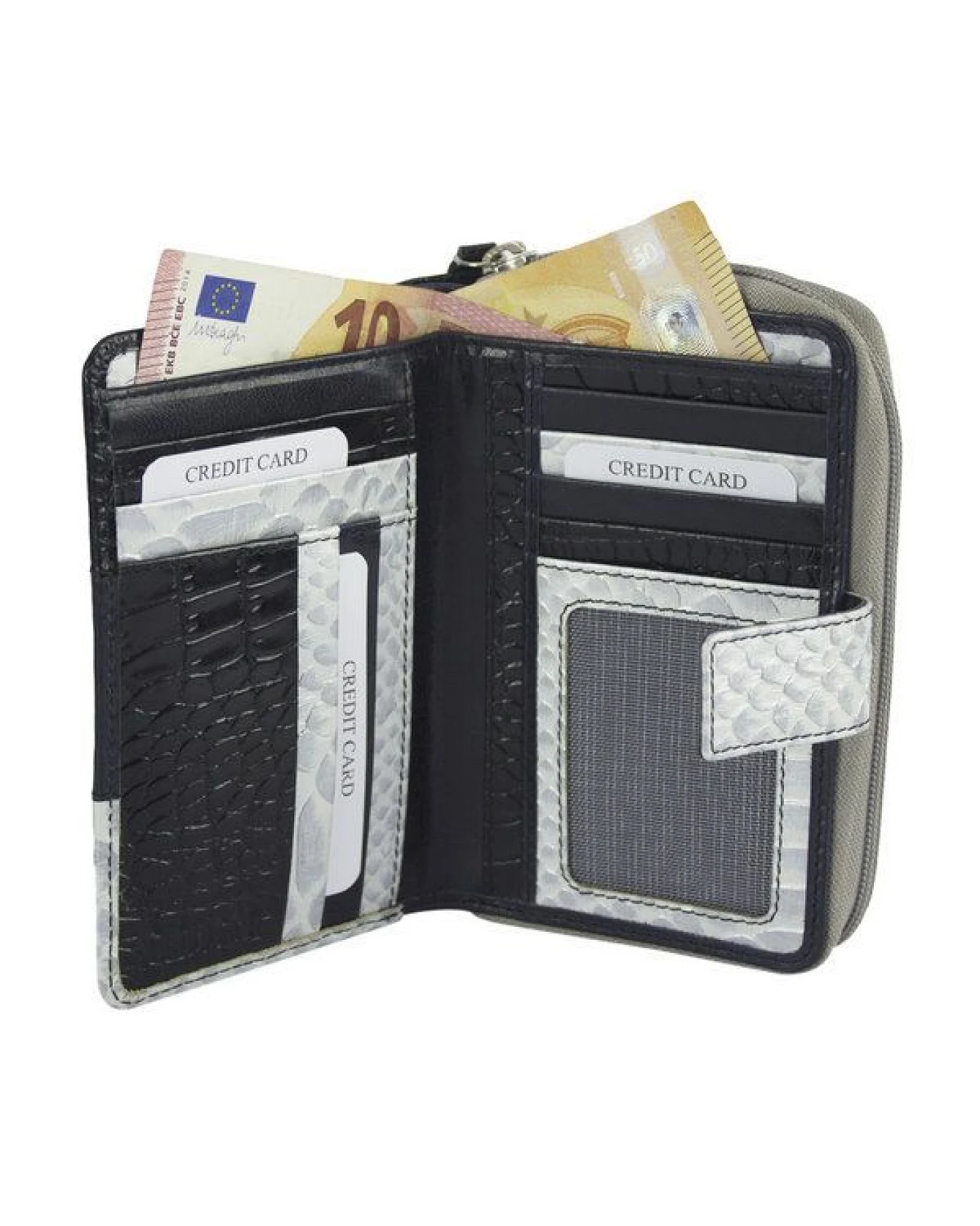 Sunsa Leder Geldbörse Portemonnaie aus Lederresten XL Brieftasche – Ansicht 2