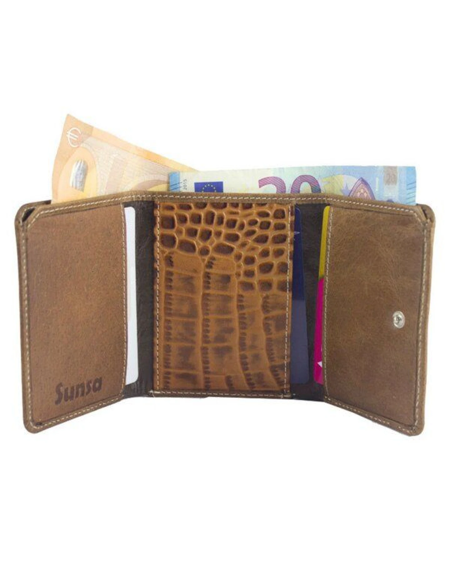 Sunsa Leder Geldbörse Damen Portemonnaie Brieftasche klein Geldbeutel – Ansicht 4