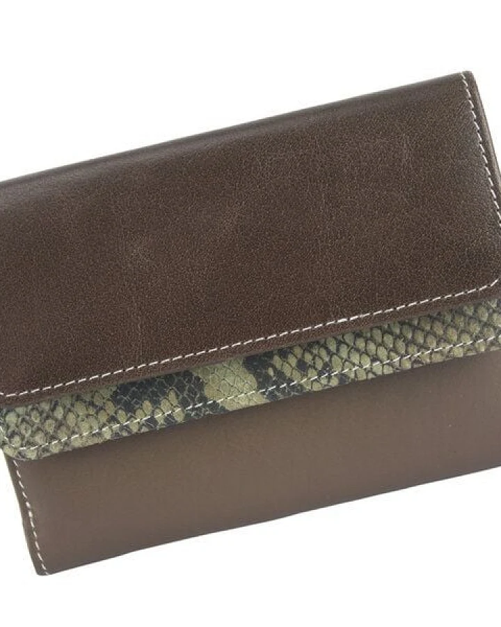 Sunsa Leder Geldbörse Große Portemonnaie Brieftasche aus Lederresten