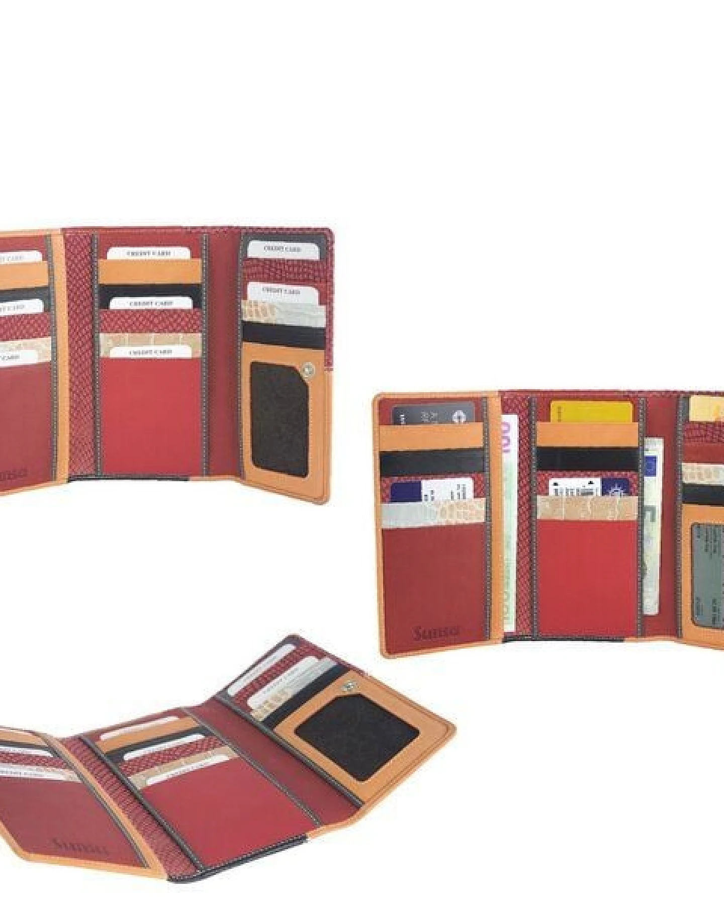Sunsa Leder Geldbörse Damen Portemonnaie Brieftasche großer Geldbeutel – Ansicht 4