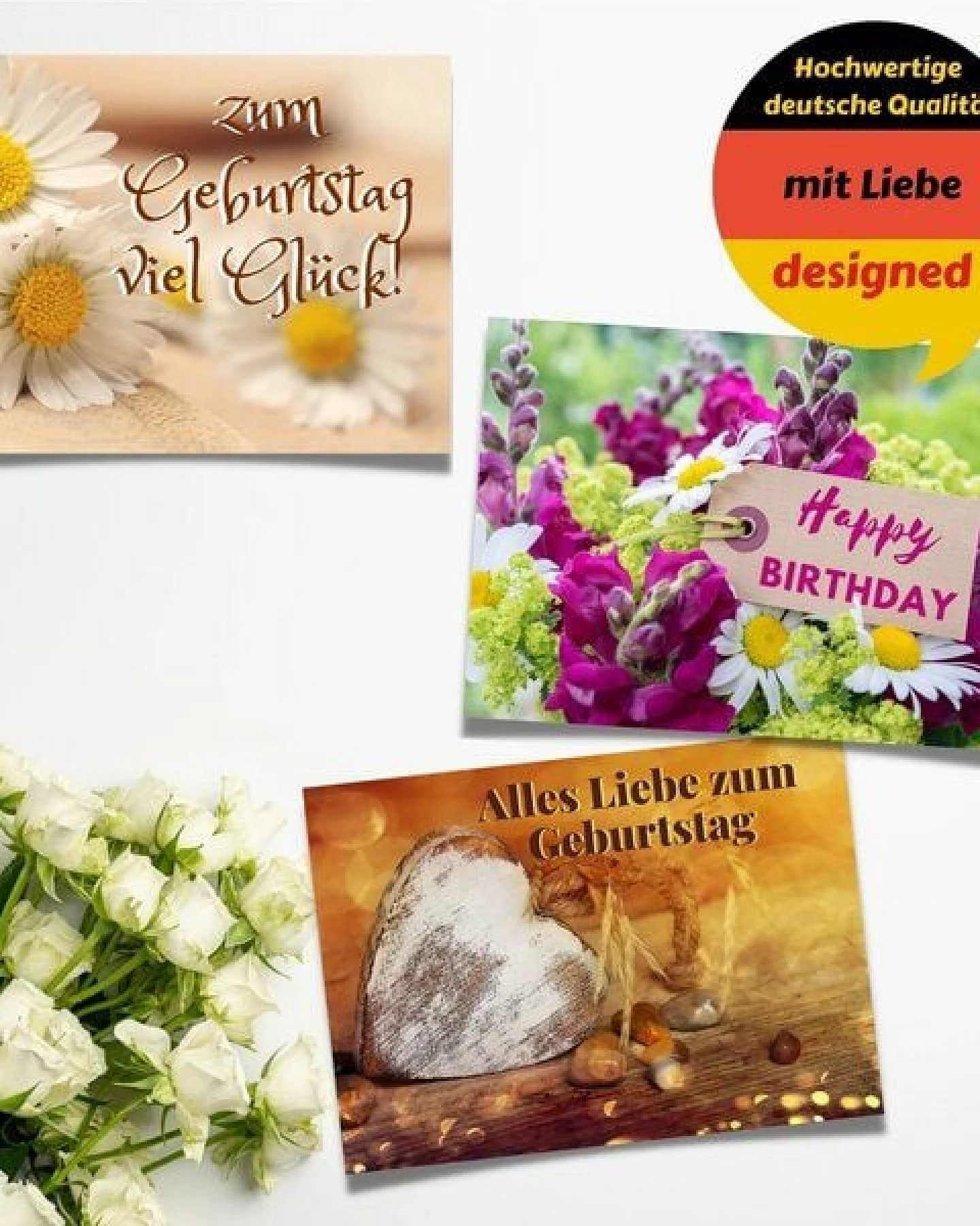 Domelo 12er Set Geburtstagskarten mit Umschlag Glückwunschkarten Postkarte als Grußkarten – Ansicht 2