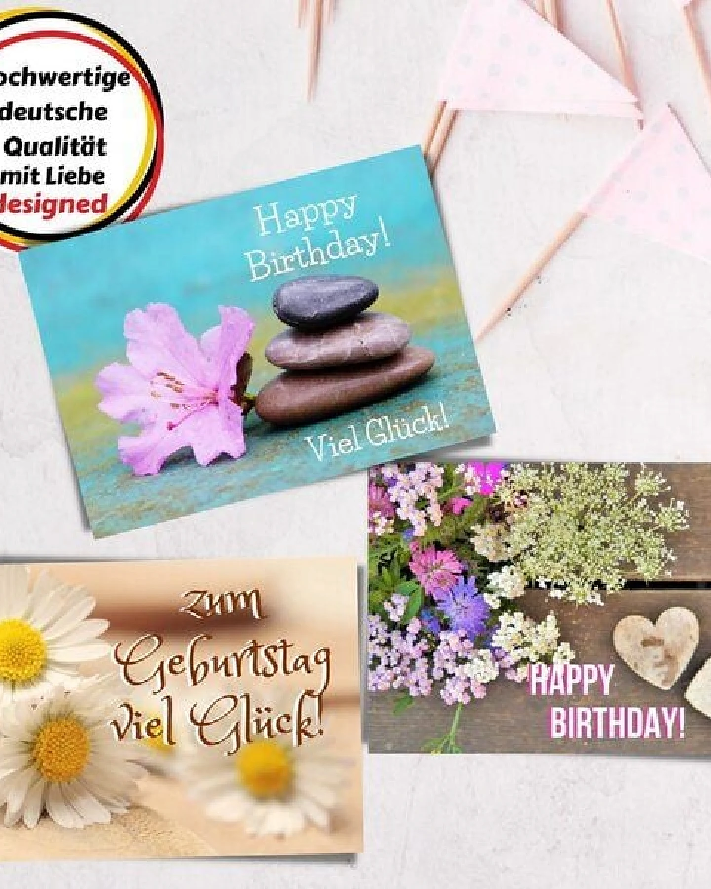Domelo 12er Set Geburtstagskarten mit Umschlag Glückwunschkarten Postkarte als Grußkarten – Ansicht 2