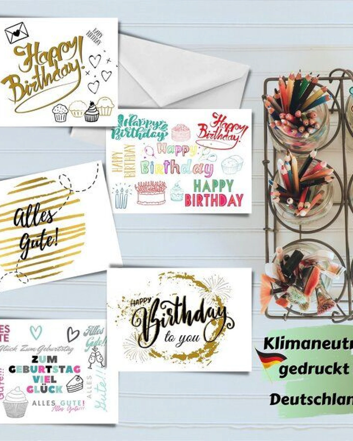 Domelo 15er Set Geburtstagskarten mit Umschlag Glückwunschkarten Postkarte als Grußkarten – Ansicht 4