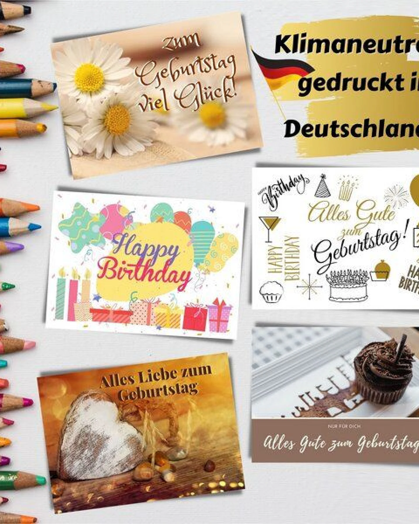 Domelo 15er Set Geburtstagskarten mit Umschlag Glückwunschkarten Postkarte als Grußkarten – Ansicht 4