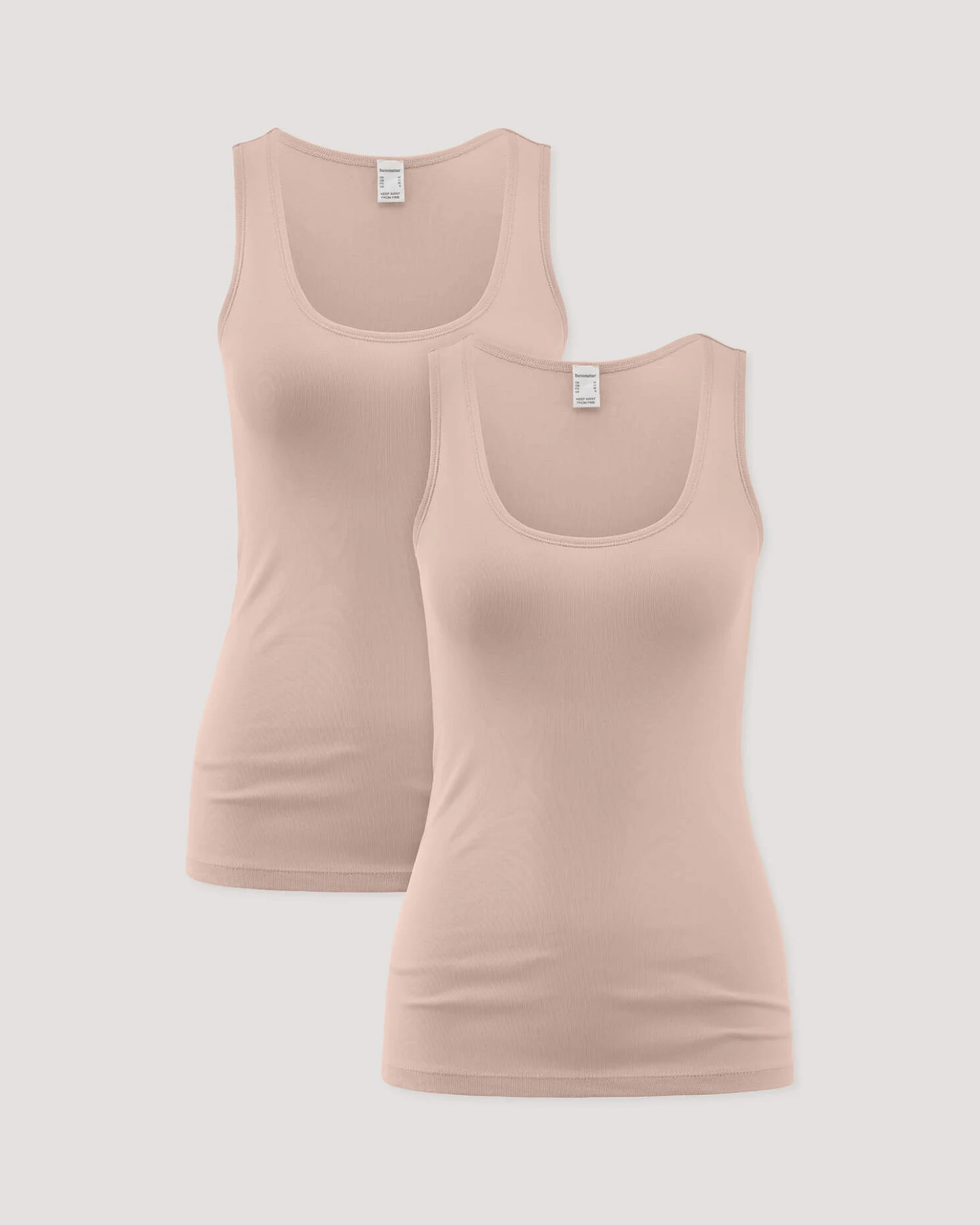 hessnatur Damen Rundhals Tanktop im 2-Pack PURE COTTON aus Bio-Baumwolle - rosa - Größe 34 – Ansicht 4