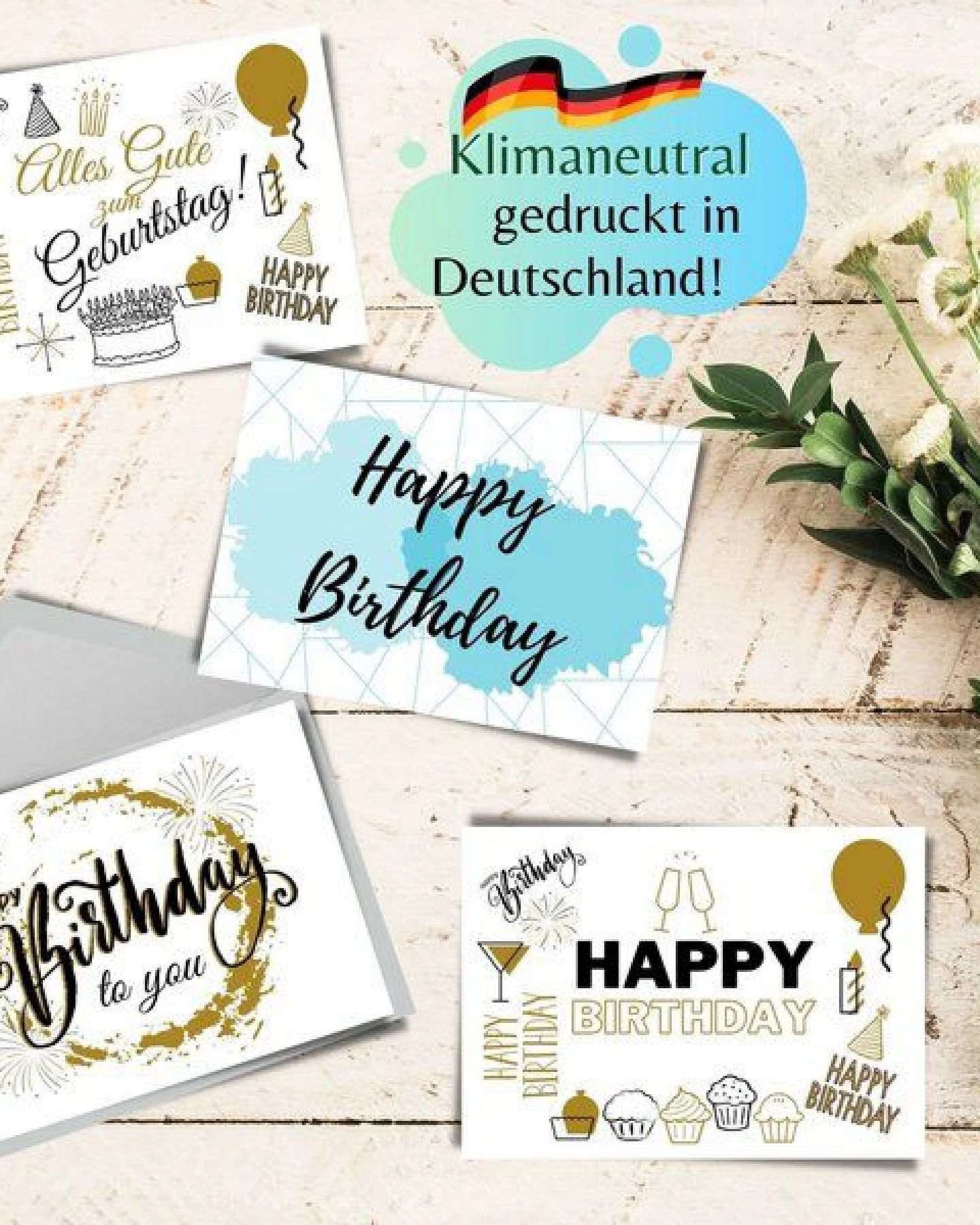 Domelo 16er Set Geburtstagskarten mit Umschlag Glückwunschkarten Postkarte als Grußkarten – Ansicht 4