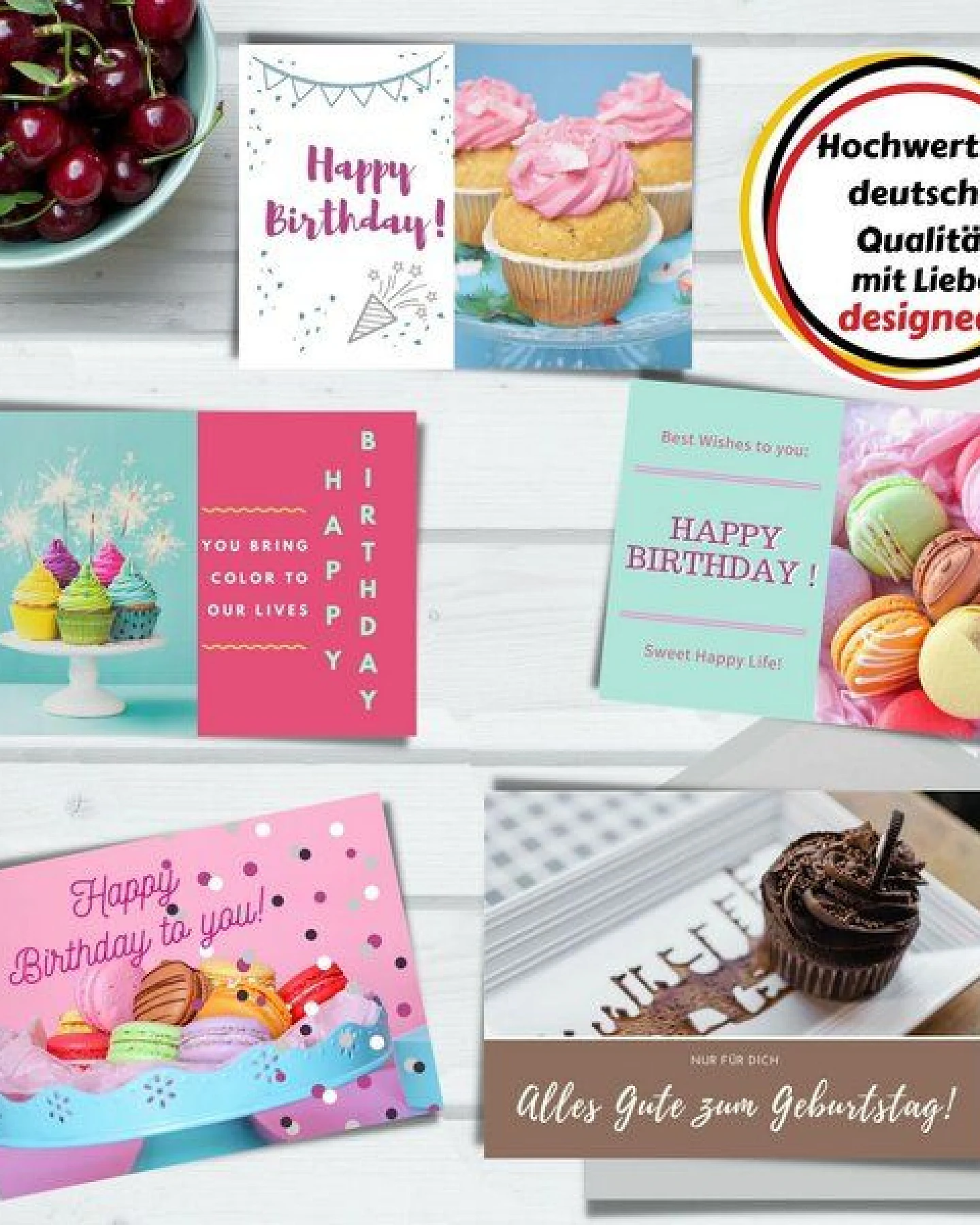 Domelo 20er Set Geburtstagskarten mit Umschlag Glückwunschkarten Postkarte als Grußkarten – Ansicht 2