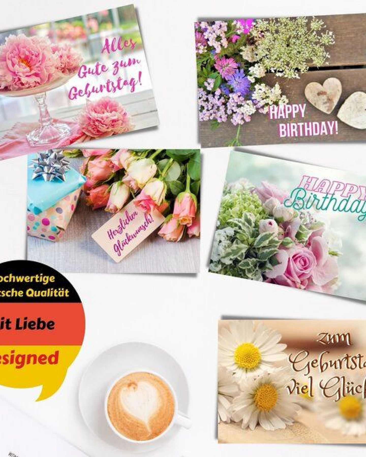 Domelo 20er Set Geburtstagskarten mit Umschlag Glückwunschkarten Postkarte als Grußkarten – Ansicht 2
