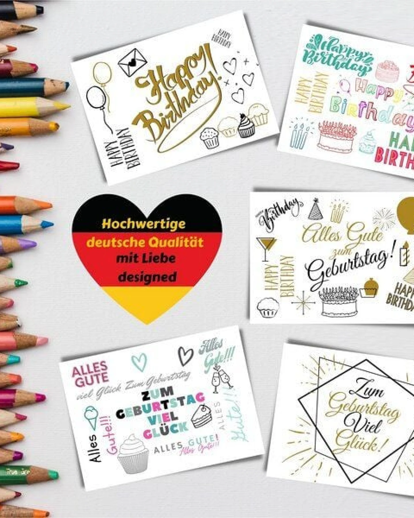 Domelo 20er Set Geburtstagskarten mit Umschlag Glückwunschkarten Postkarte als Grußkarten – Ansicht 4