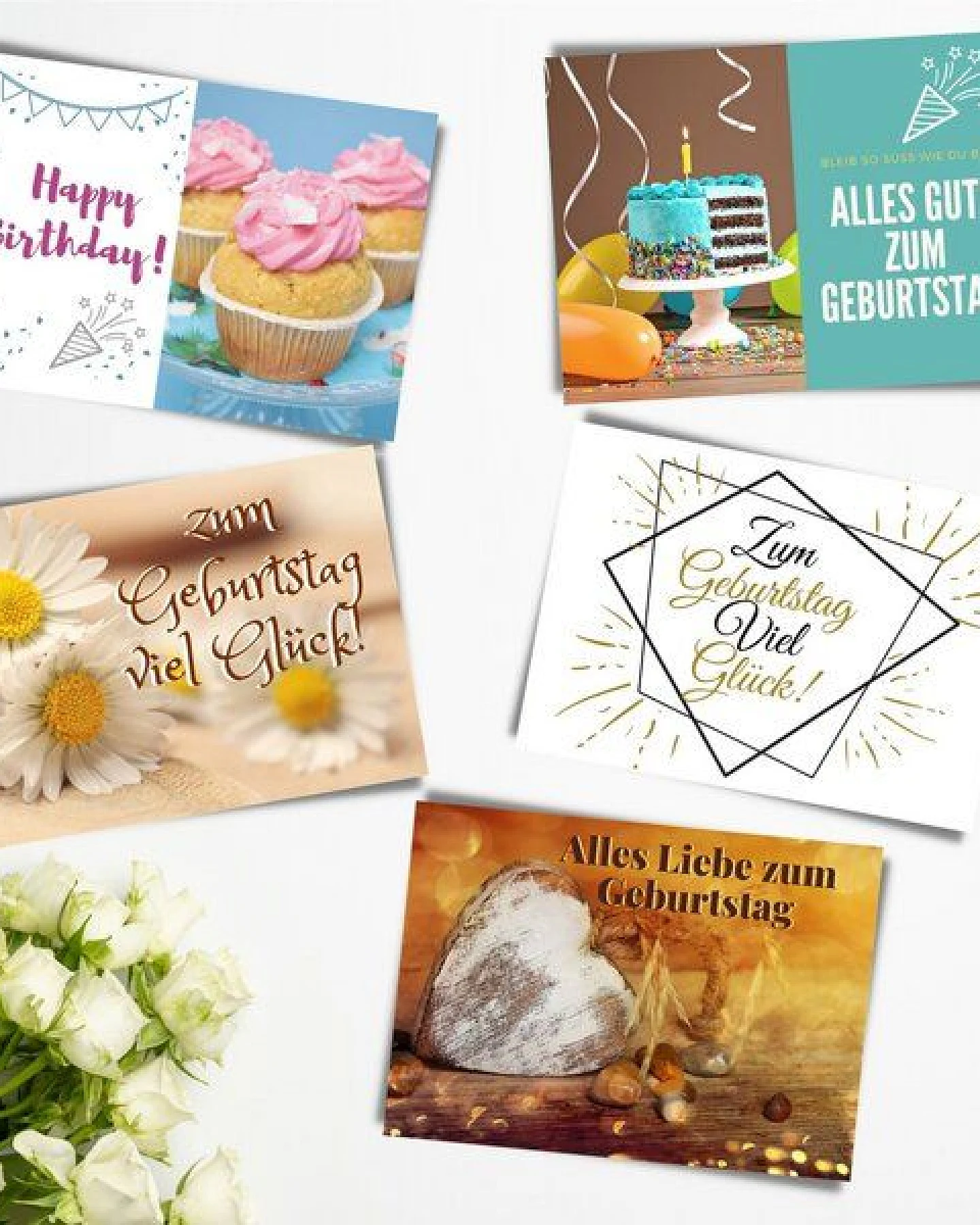 Domelo 20er Set Geburtstagskarten mit Umschlag Glückwunschkarten Postkarte als Grußkarten – Ansicht 2
