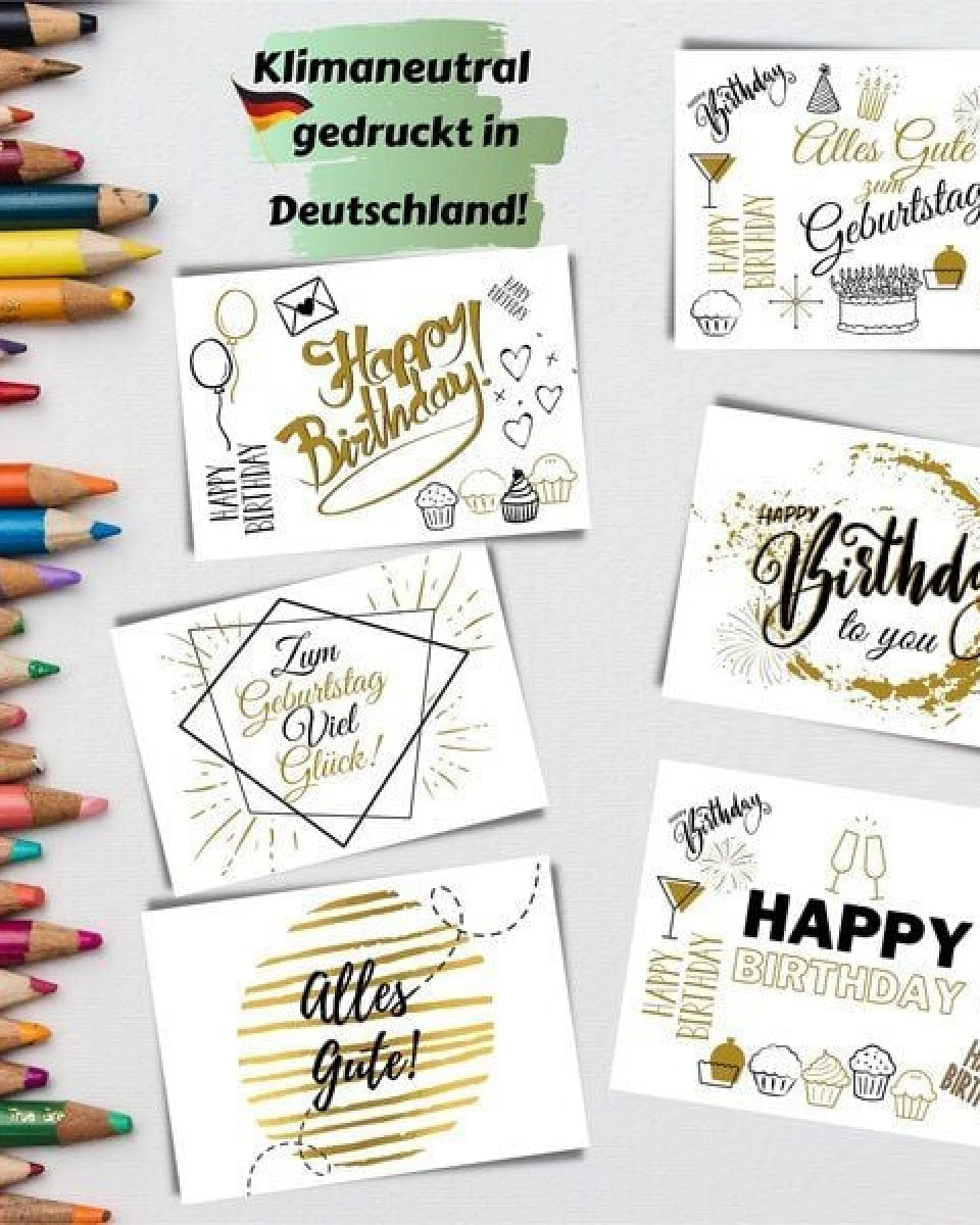 Domelo 24er Set Geburtstagskarten mit Umschlag Glückwunschkarten Postkarte als Grußkarten – Ansicht 4