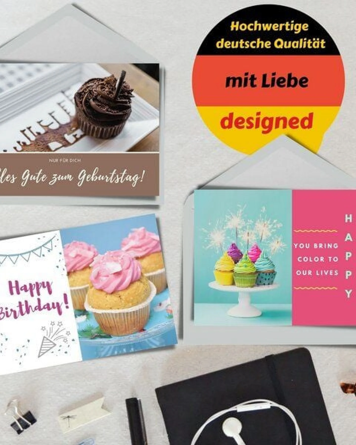 Domelo 24er Set Geburtstagskarten mit Umschlag Glückwunschkarten Postkarte als Grußkarten – Ansicht 4