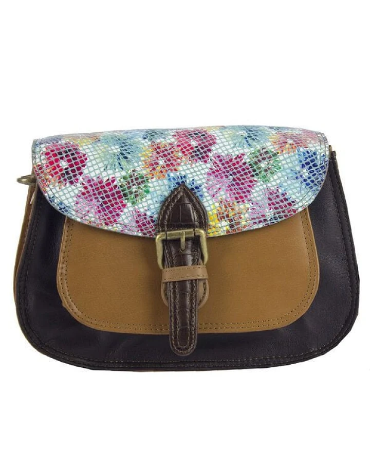 Sunsa Damen Ledertasche bunte Umhängetasche kleine Leder Tasche