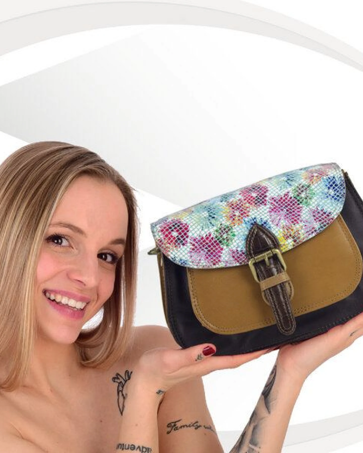 Sunsa Damen Ledertasche bunte Umhängetasche kleine Leder Tasche – Ansicht 2