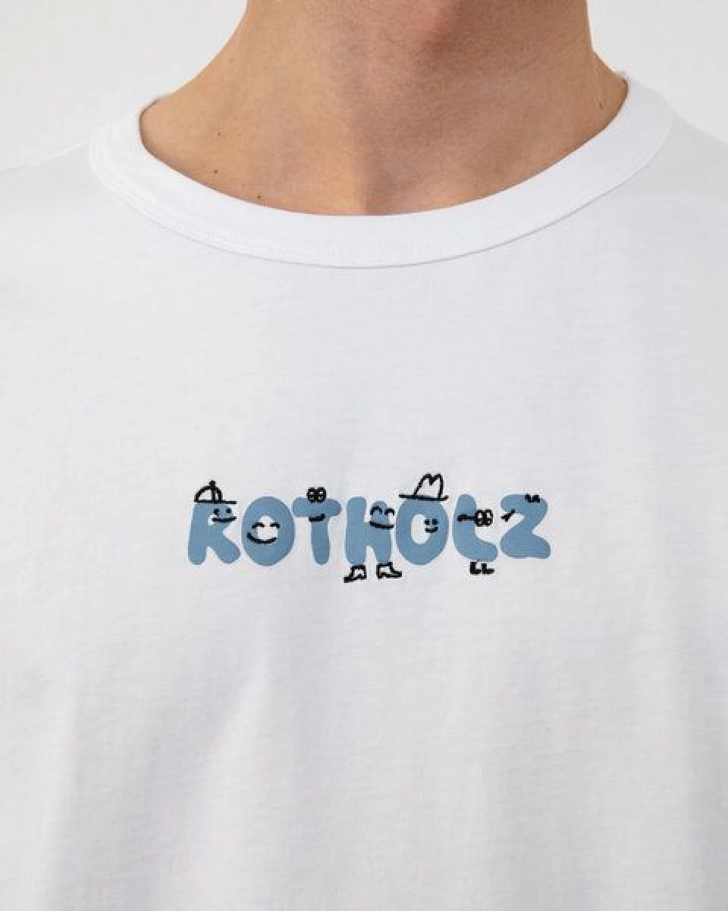 Rotholz Logo Print T-shirt Bio Baumwolle - Weiß – Ansicht 2