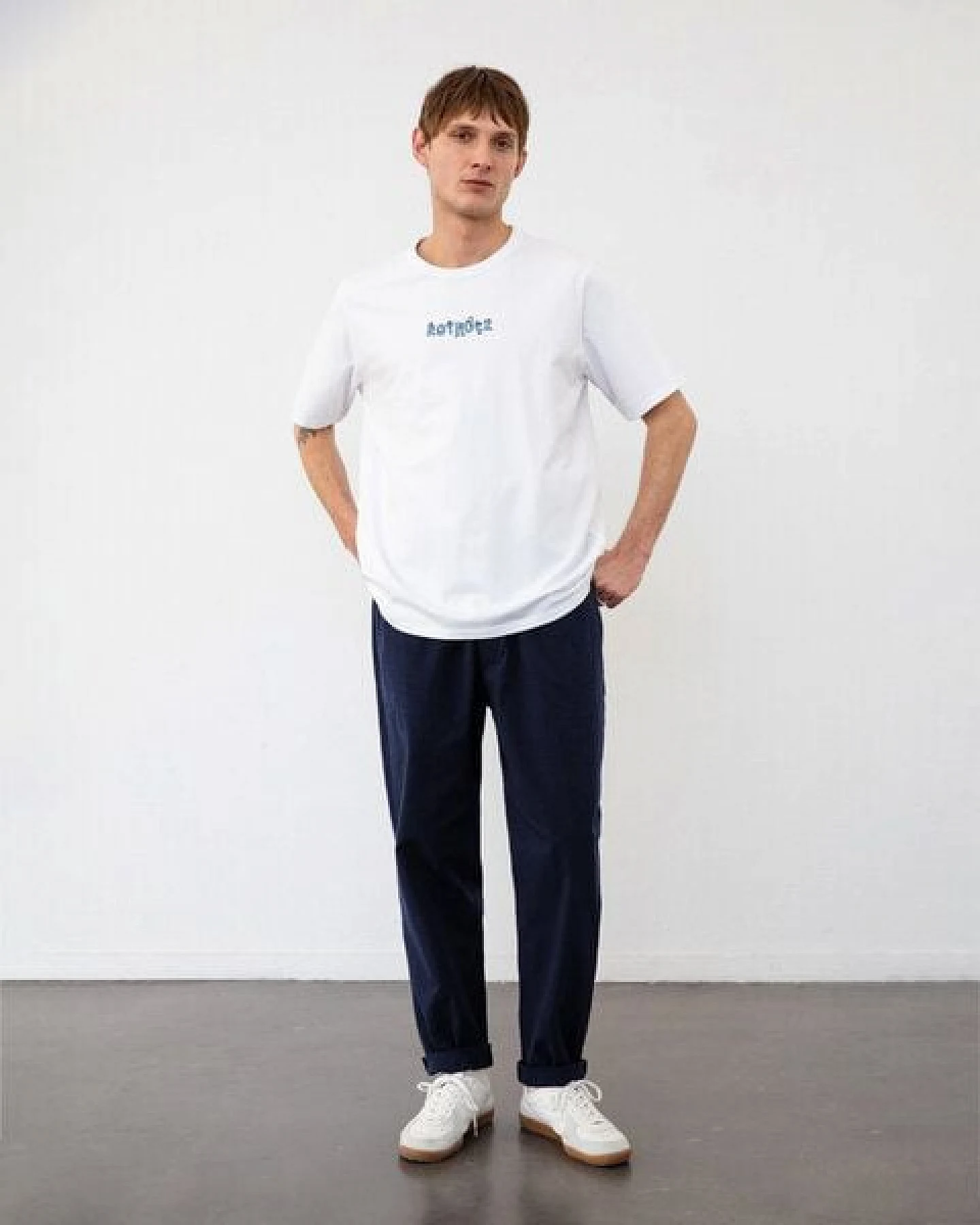 Rotholz Logo Print T-shirt Bio Baumwolle - Weiß – Ansicht 4