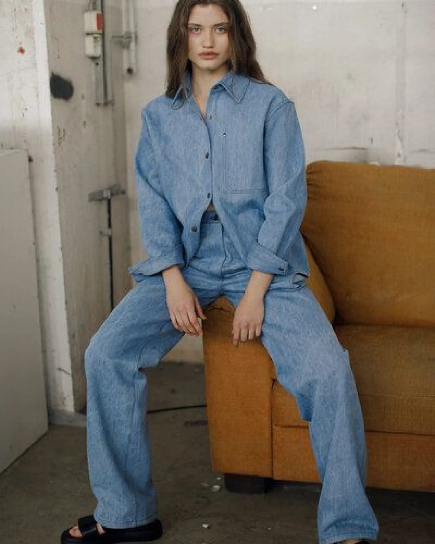 IVA RYCH Jeanshemd mit Druckköpfen I Deadstock – Ansicht 2