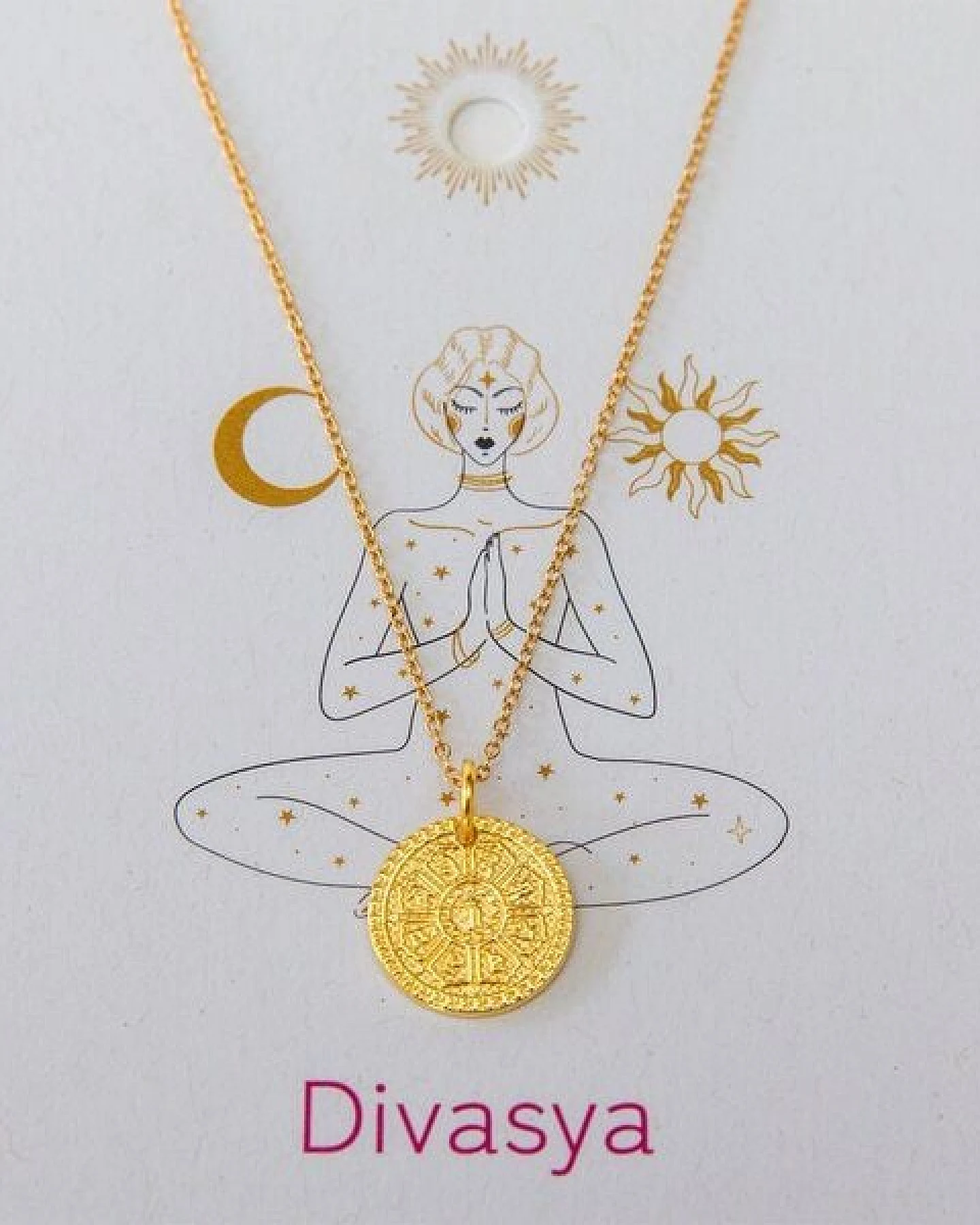 Divasya Gold-Halskette Om Mantra – Ansicht 4