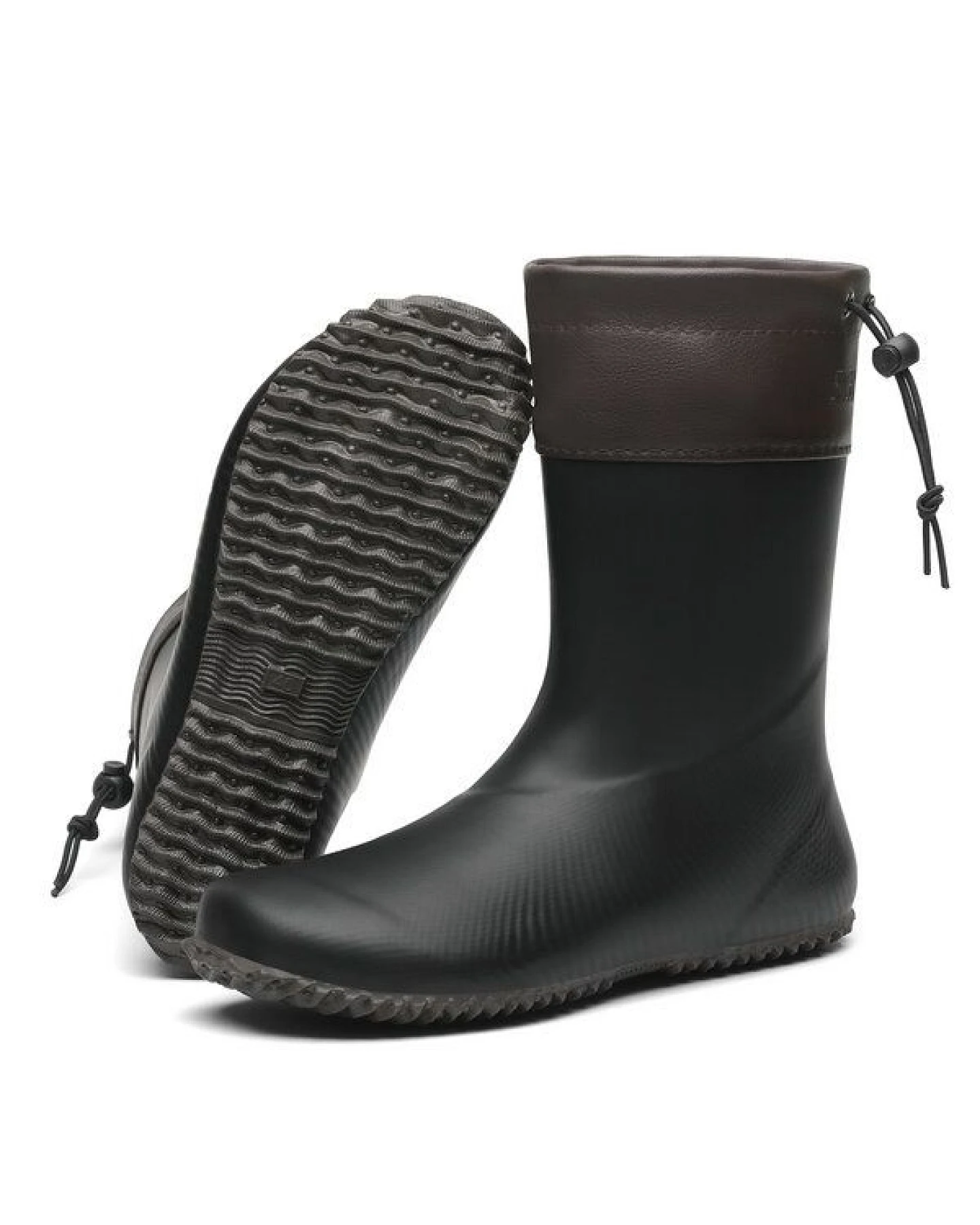 SAGUARO Gummistiefel Barfußschuhe vegan Winter Regen Stiefel Naturkautschuk gefüttert – Ansicht 2