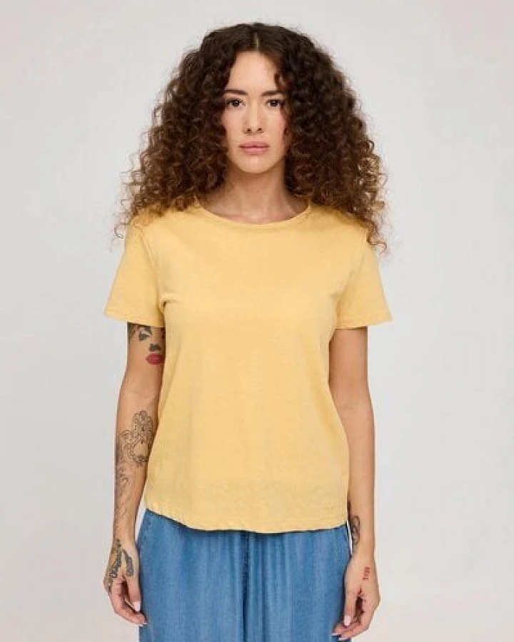 Mazine Linen-Mix Basic T-Shirt für Frauen - aus Biobaumwolle