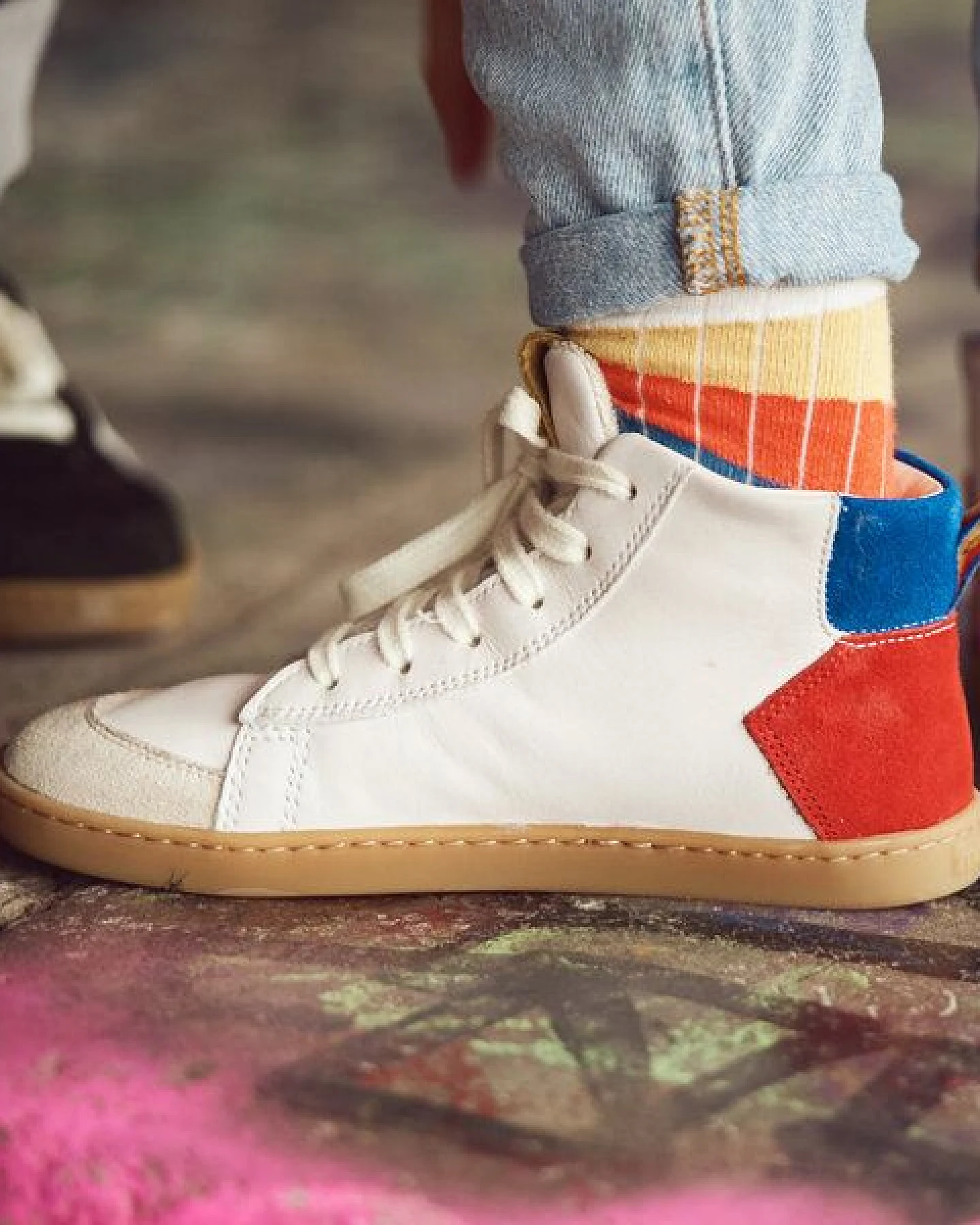 Mikusasa Barfußsneaker Soto Schnürschuh Off-white für Kinder Barfußschuh – Ansicht 3