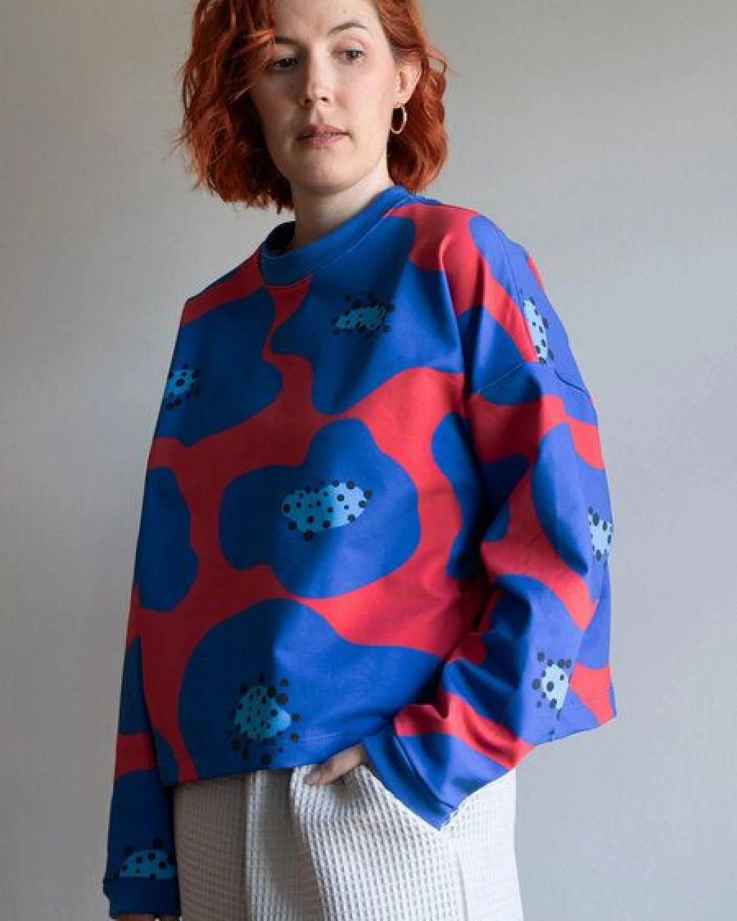 Ecostories Oversized Sweatshirt Mohnfeld – Ansicht 2