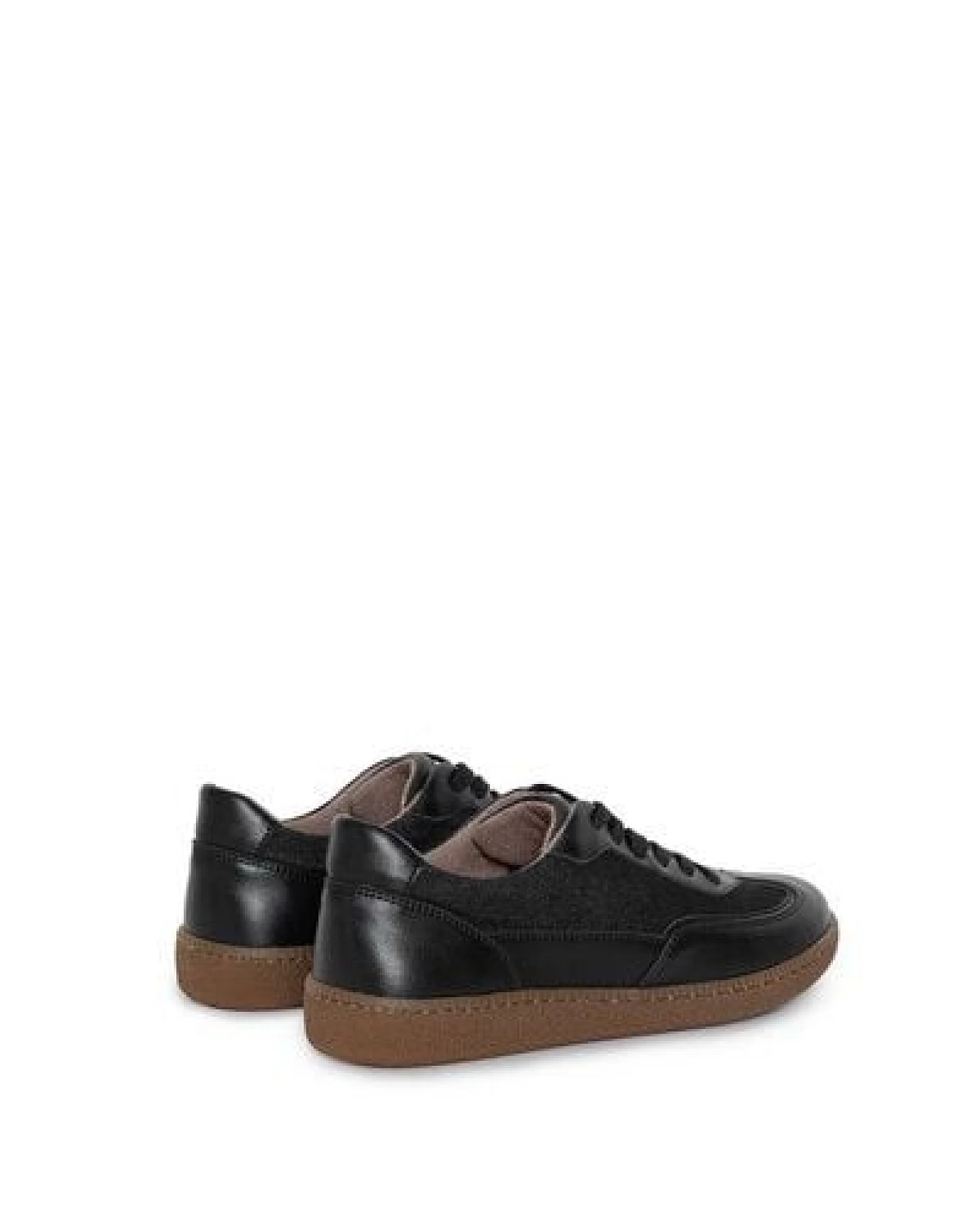 AGAZI NOMAD MOON – schwarze Turnschuhe aus Weizenkornleder und Leinen – Ansicht 4