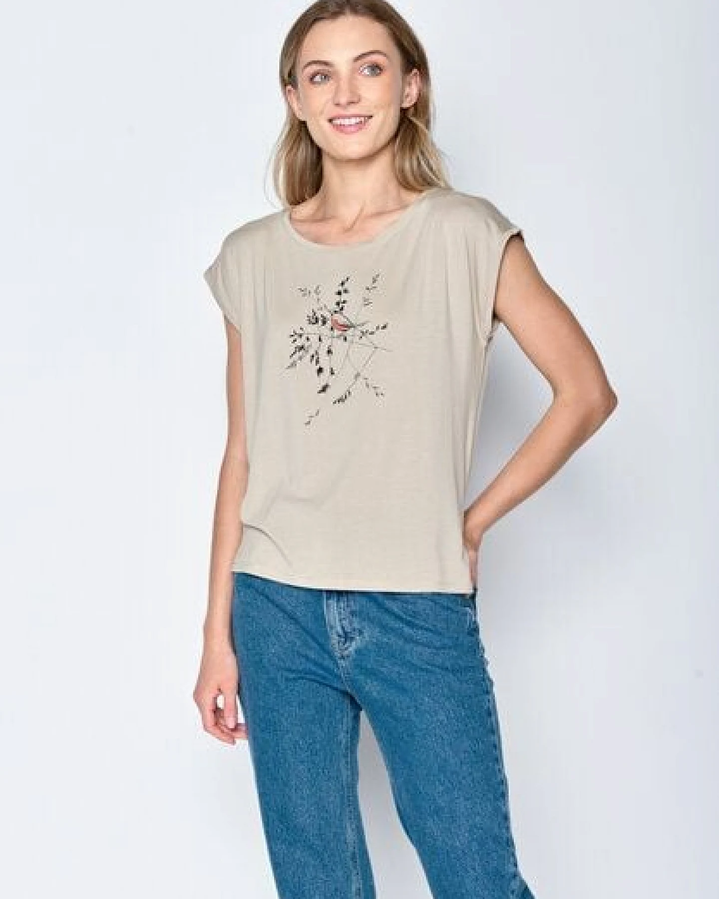 GREENBOMB Print T-Shirt Animal Bird Branch – Ansicht 2