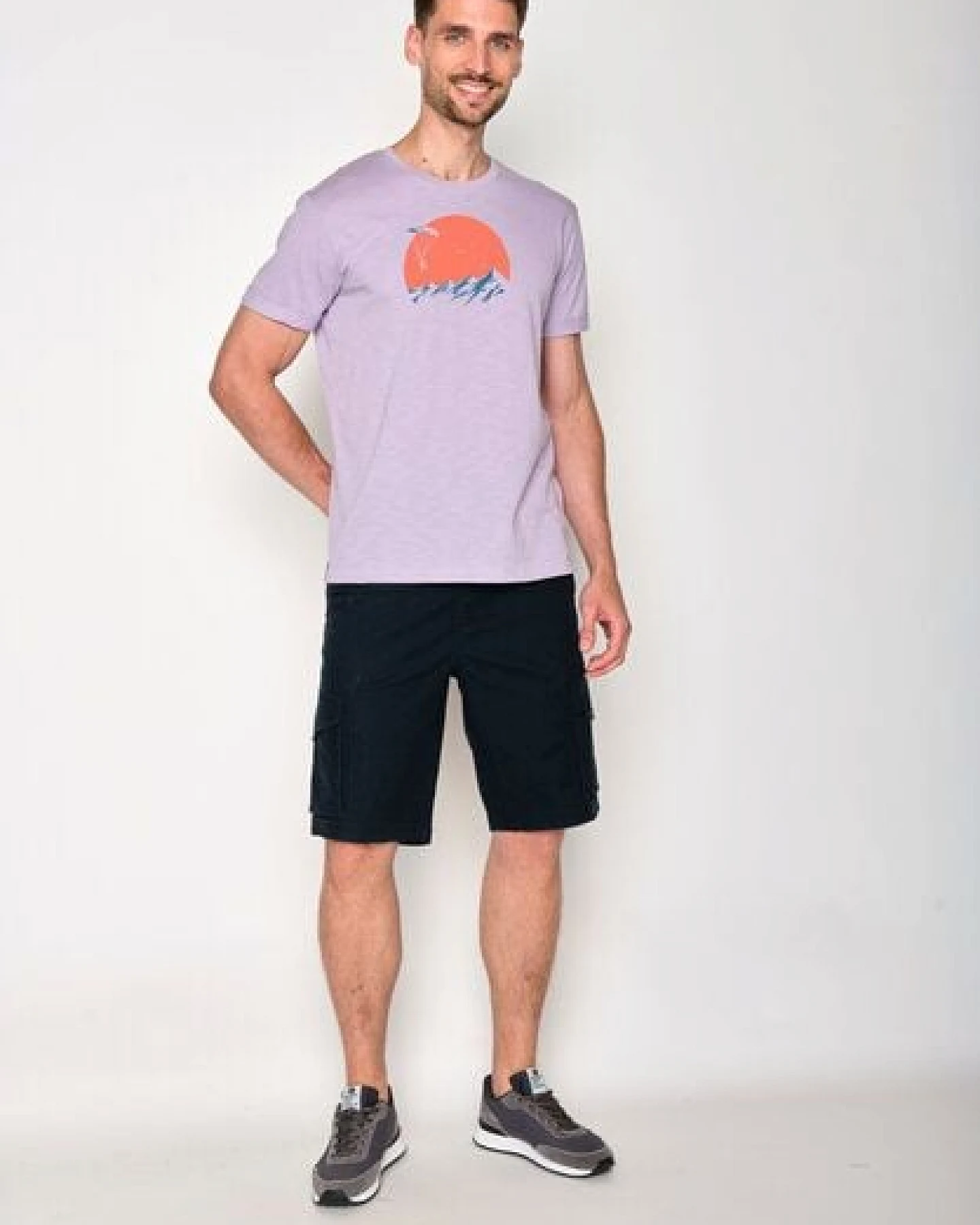 GREENBOMB Print T-Shirt Nature Sky Bike Roll – Ansicht 4