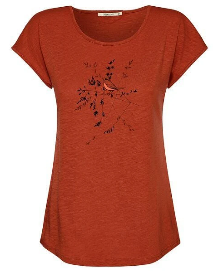 GREENBOMB Print T-Shirt Animal Bird Branch