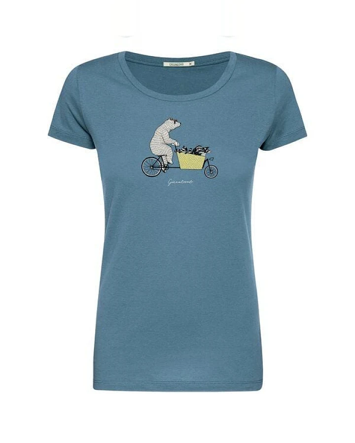 GREENBOMB Print T-Shirt Bike Cargo Raccoon Loves