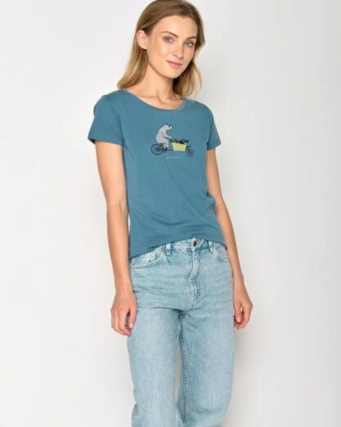 GREENBOMB Print T-Shirt Bike Cargo Raccoon Loves – Ansicht 2