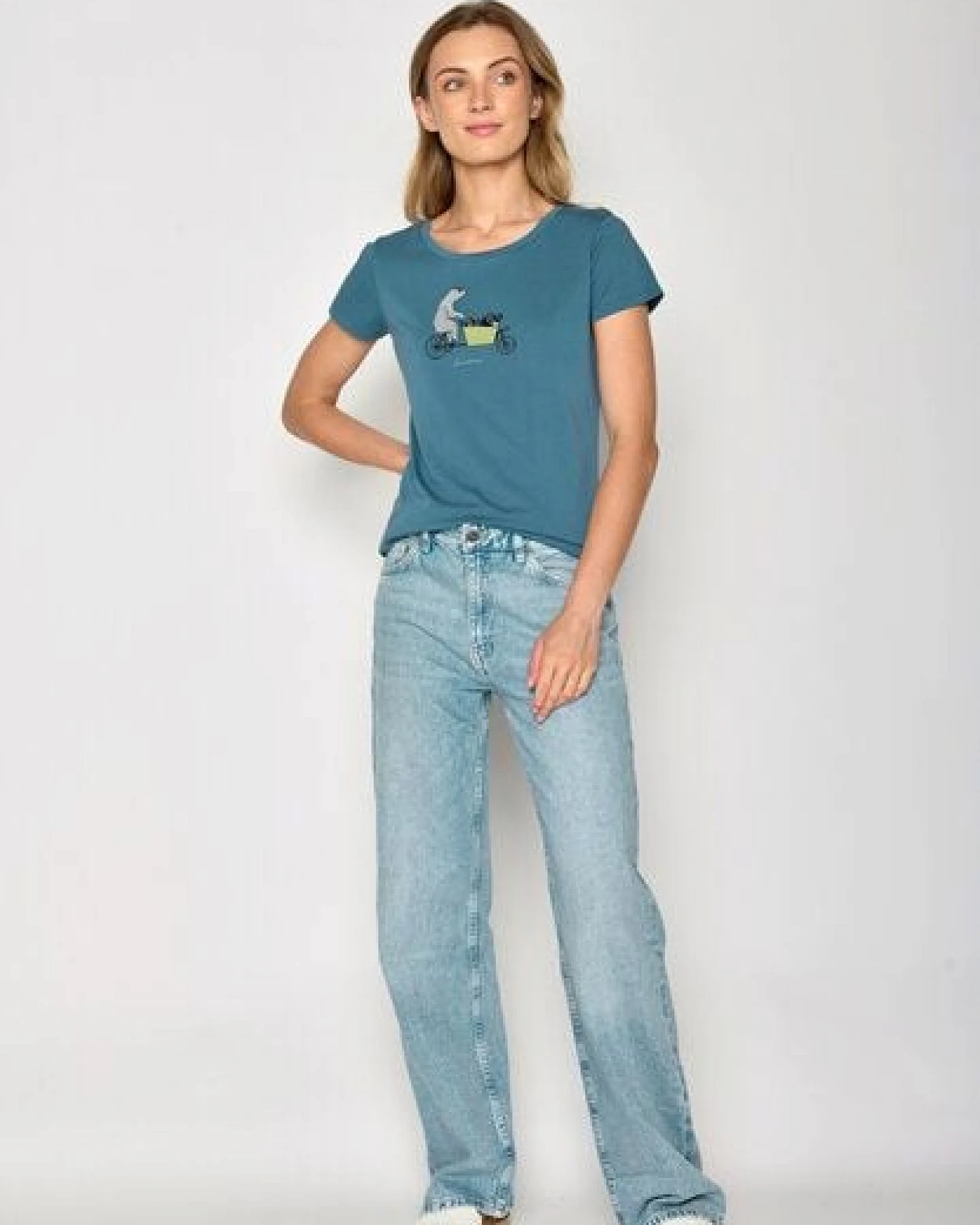 GREENBOMB Print T-Shirt Bike Cargo Raccoon Loves – Ansicht 4